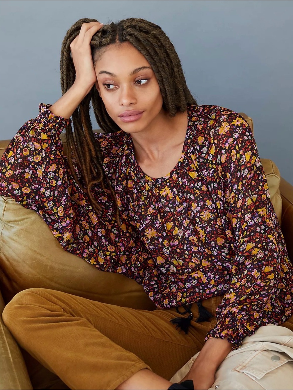 Anthropology Pauline Balloon-Sleeved Blouse size L